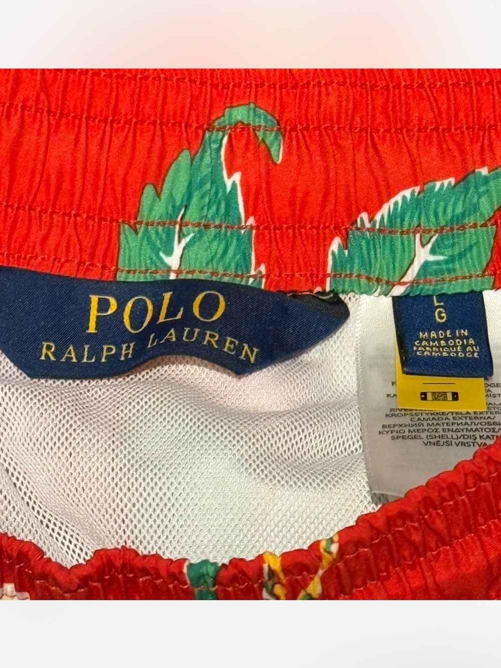 Men's Polo Ralph Lauren Red Floral Swim Trunks - Picture 4 of 4
